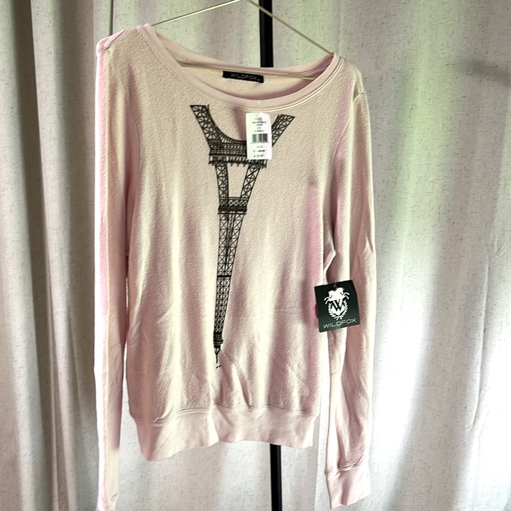 Wild fox pink fleece sweatshirt